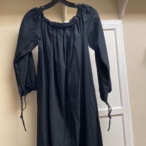 Long black shift dress